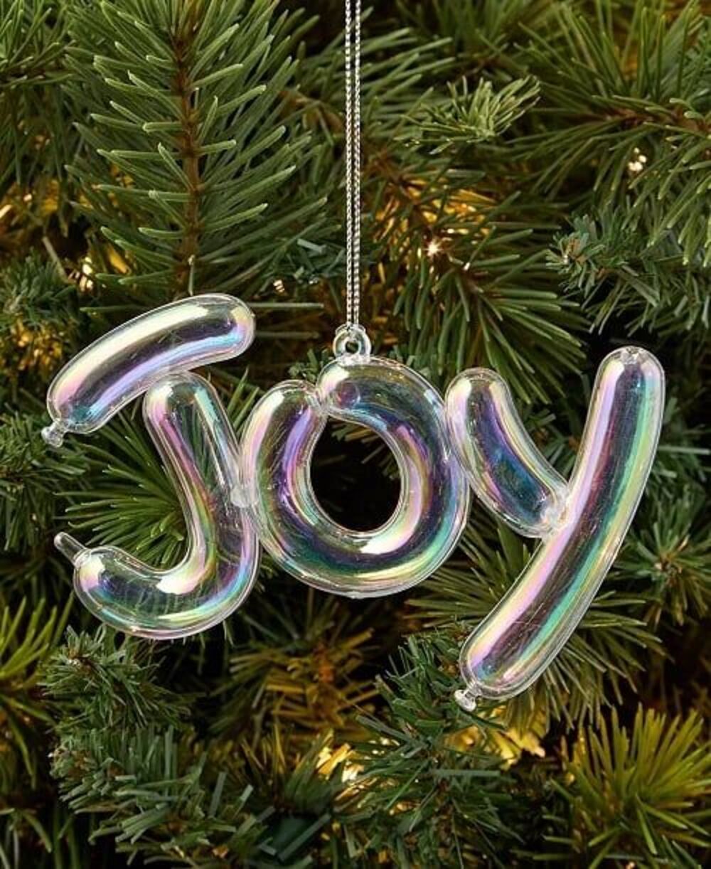 Macy’s Holiday Lane Pastel Shine Iridescent Joy Christmas Ornament